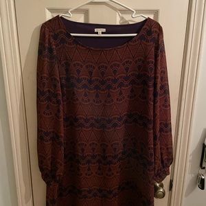 Boutique dress in navy and orange size M.